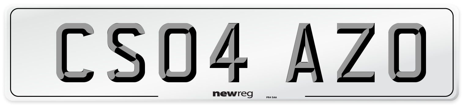 CS04 AZO Number Plate from New Reg